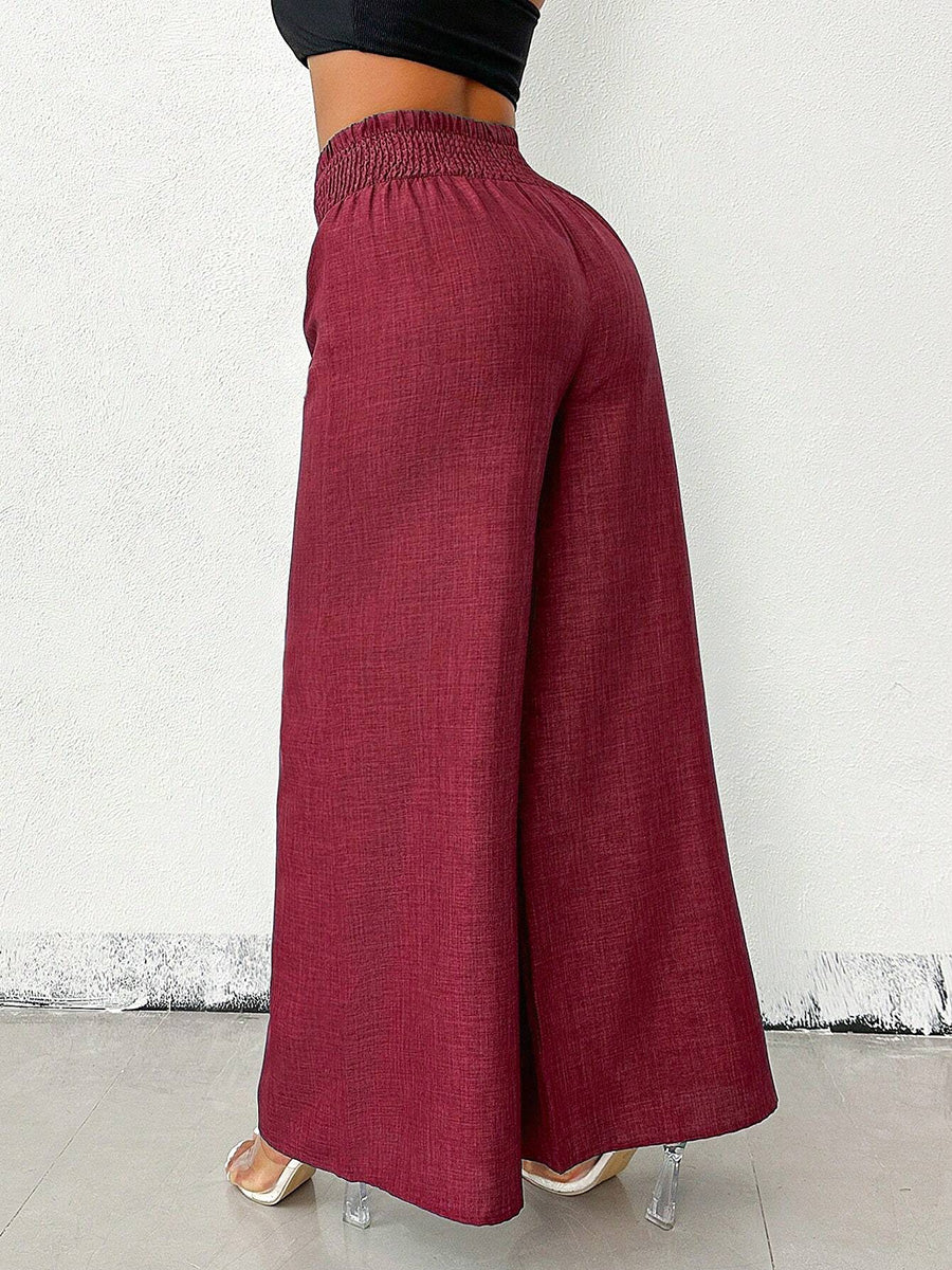 High-Waist Elastic Relaxed Pants
