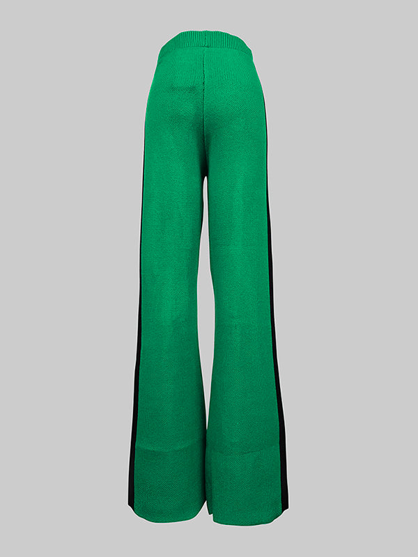 High-Waist Relaxed Contrast Pants