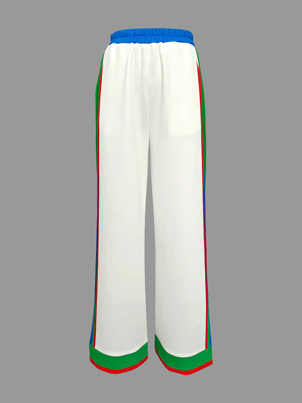 Striped Pocket Contrast Pants