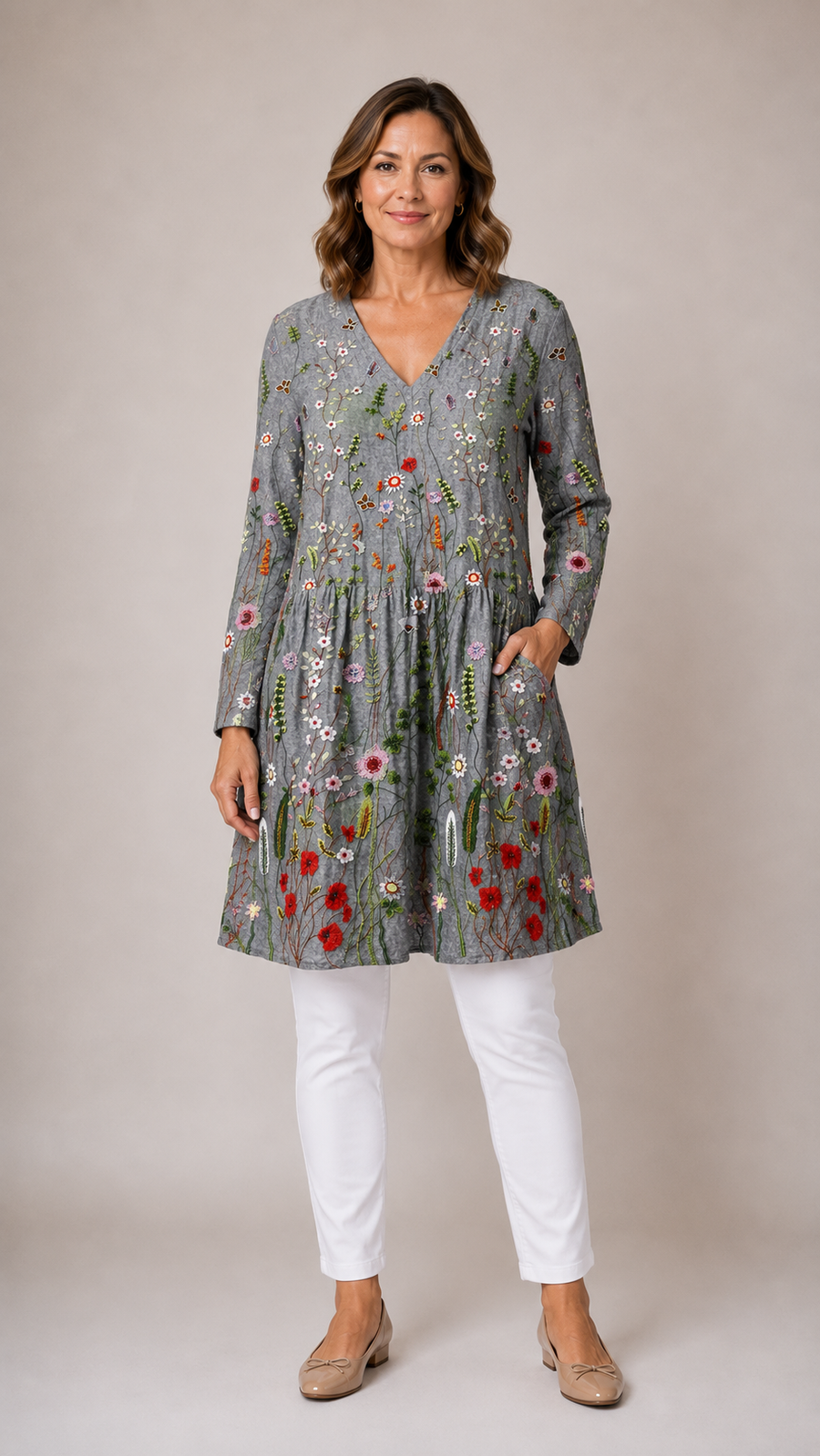 Audrey | Long V-Neck Blouse