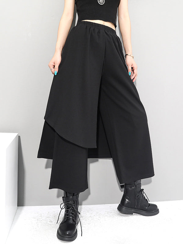 Wide-Leg Elastic Pants