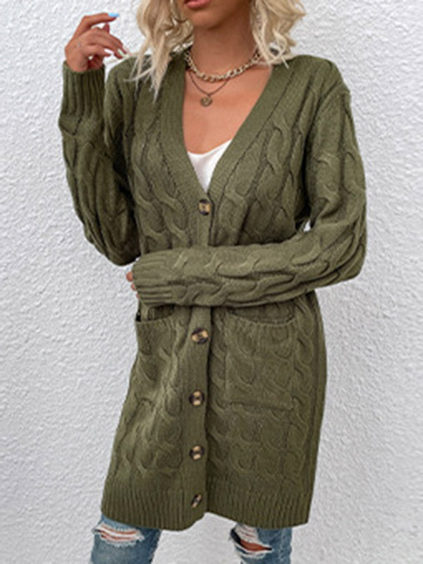 Button-Detail Relaxed Cardigan