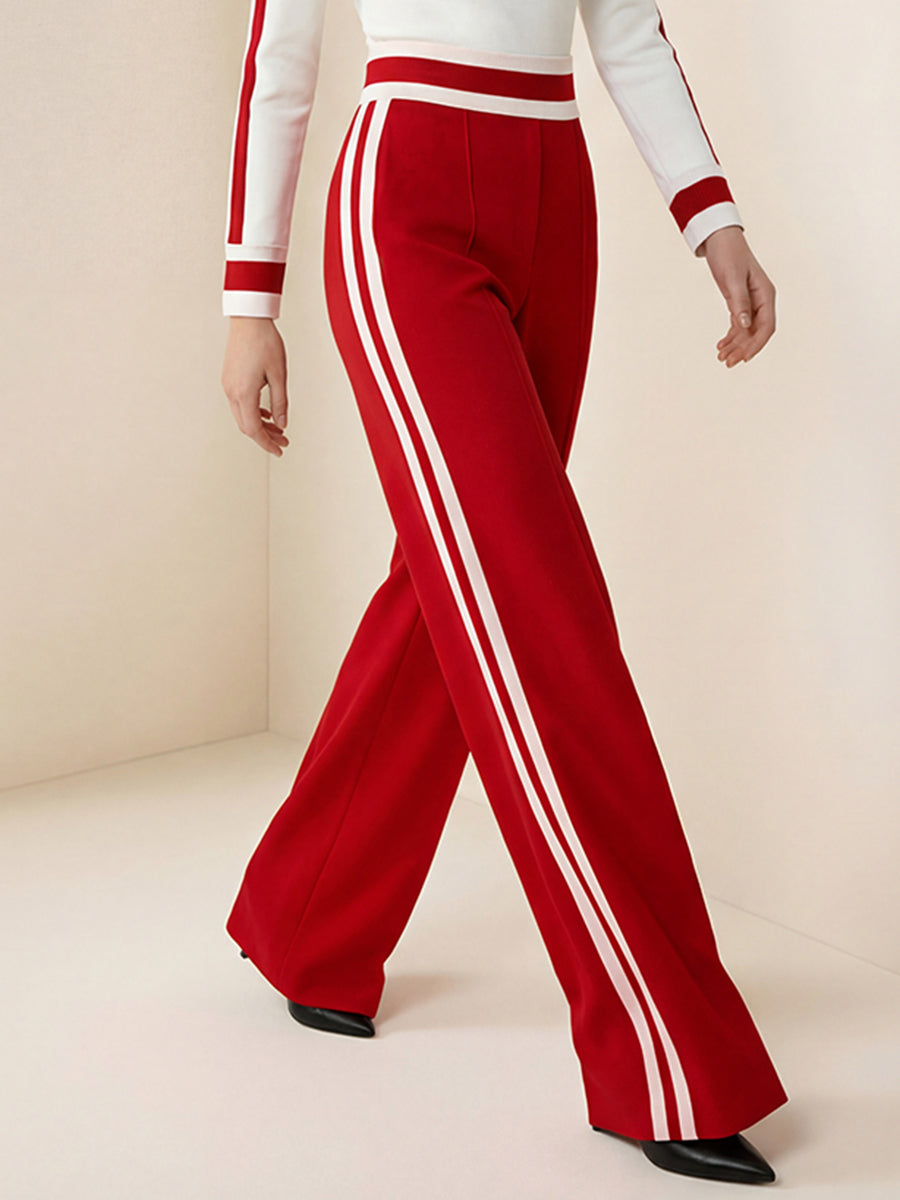 Striped Wide-Leg Pocket Relaxed Pants