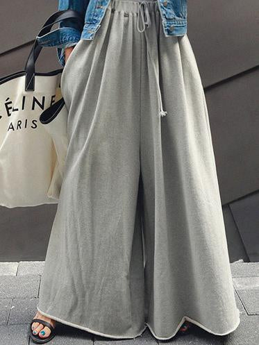 Wide-Leg Elastic Relaxed Pants
