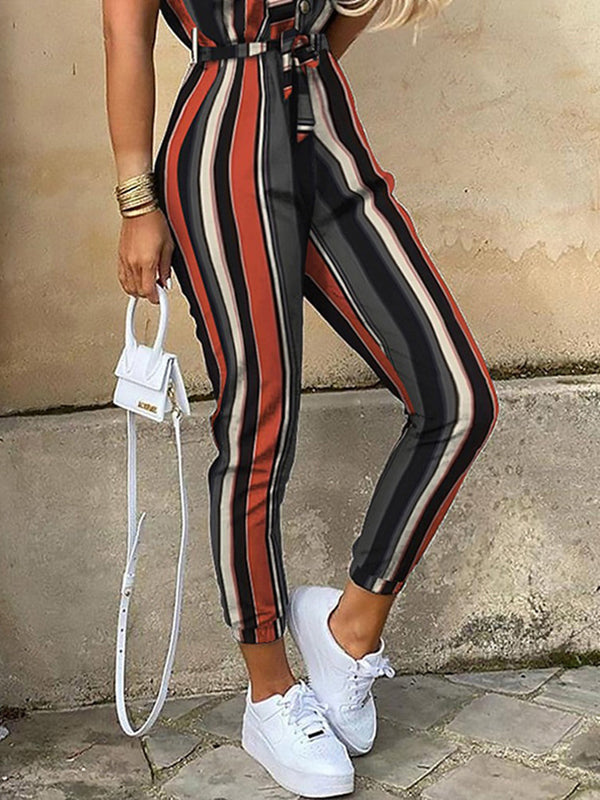 Striped Plus Size Relaxed Jumpsuit