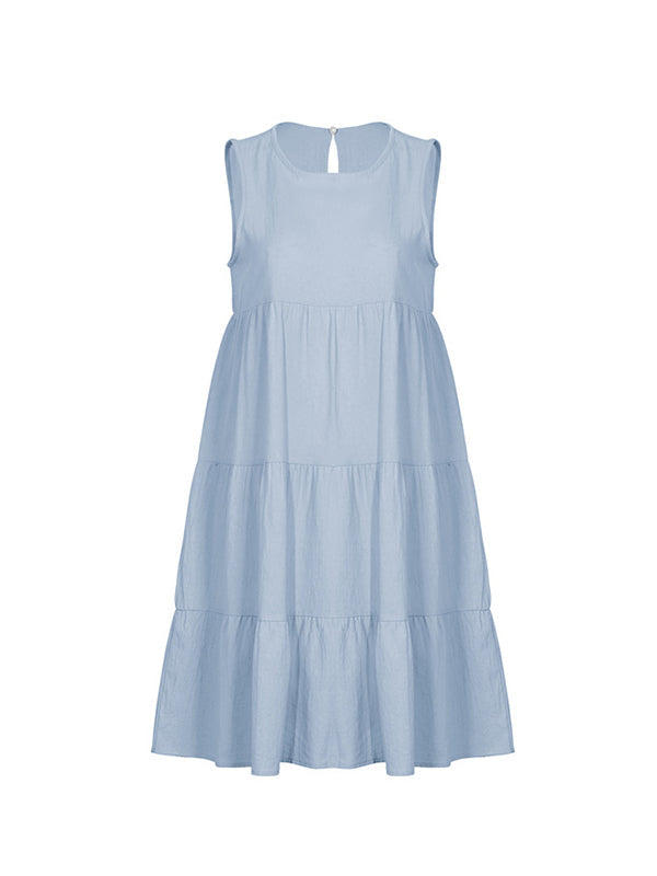 Round-Neck Sleeveless Relaxed Vest