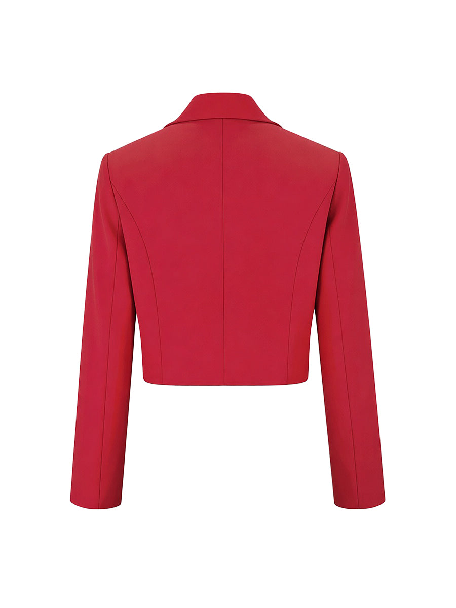 Notch-Collar Long-Sleeve Blazer