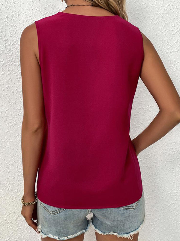 V-Neck Sleeveless Relaxed Vest