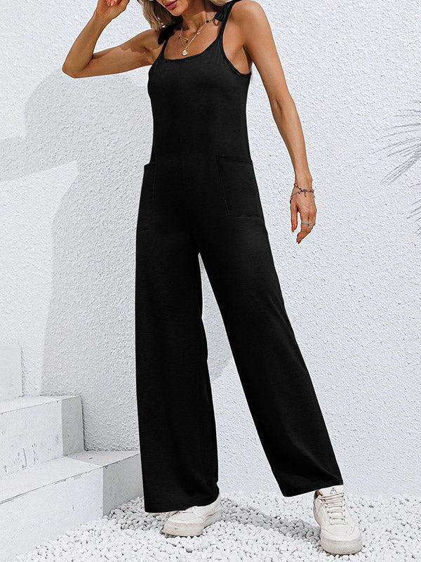 High-Waist Pocket Sleeveless Jumpsuit