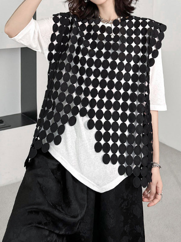 Round-Neck Asymmetric Cut-Out Relaxed Vest