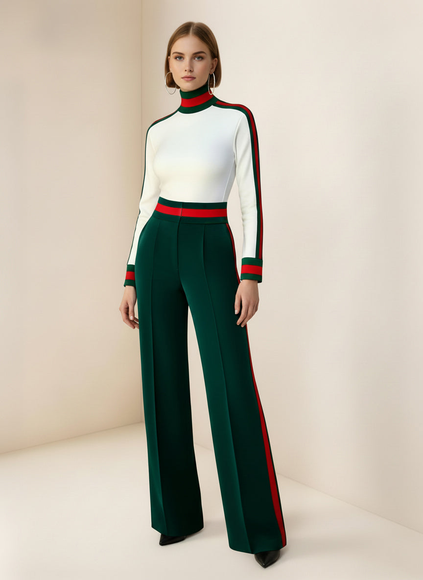 Striped Wide-Leg Pocket Relaxed Pants