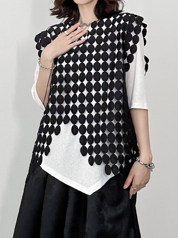 Round-Neck Asymmetric Cut-Out Relaxed Vest