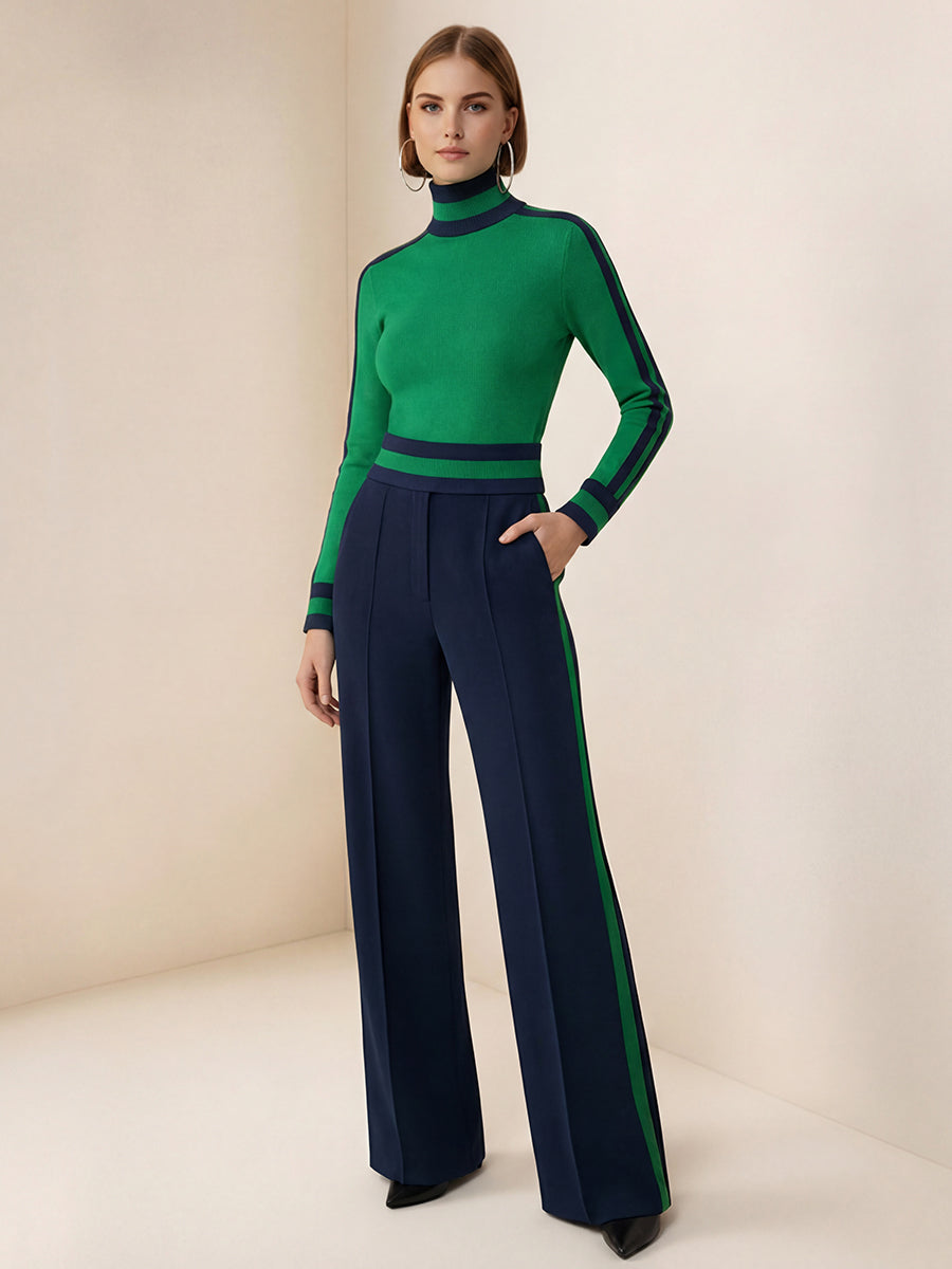 Striped Wide-Leg Pocket Relaxed Pants