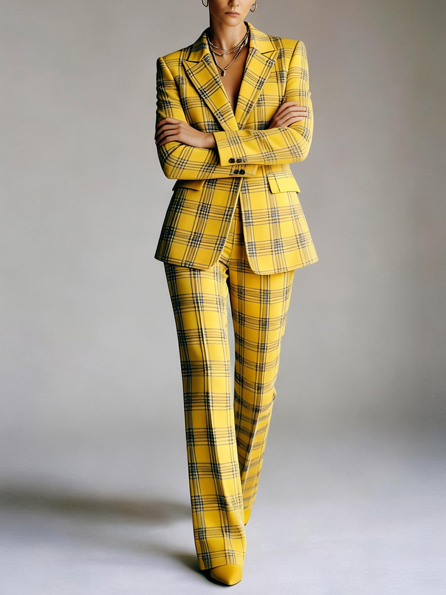 Checked Relaxed Contrast Blazer