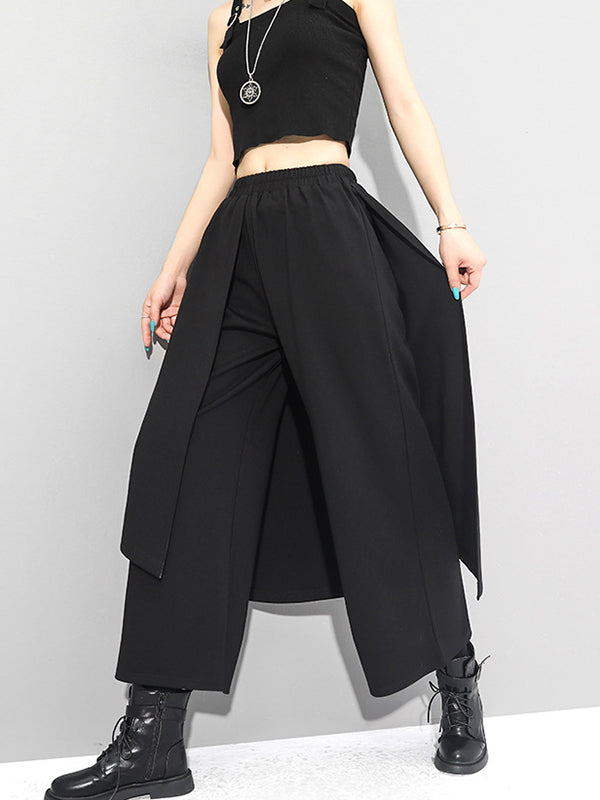 Wide-Leg Elastic Pants