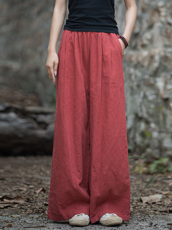 Wide-Leg Elastic Pants