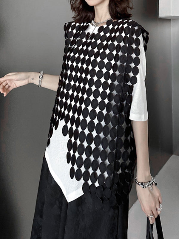 Round-Neck Asymmetric Cut-Out Relaxed Vest