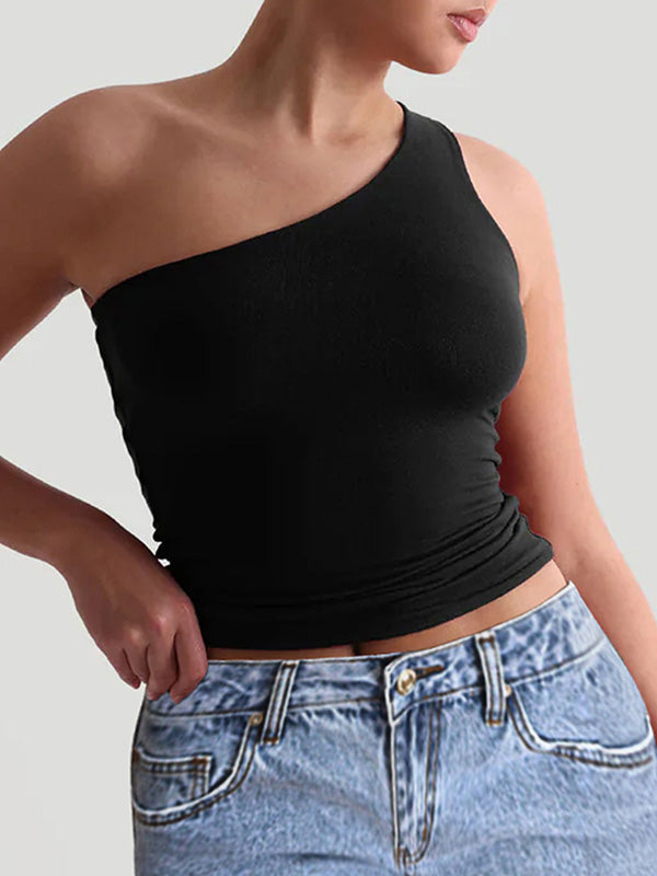 One-Shoulder Sleeveless Vest
