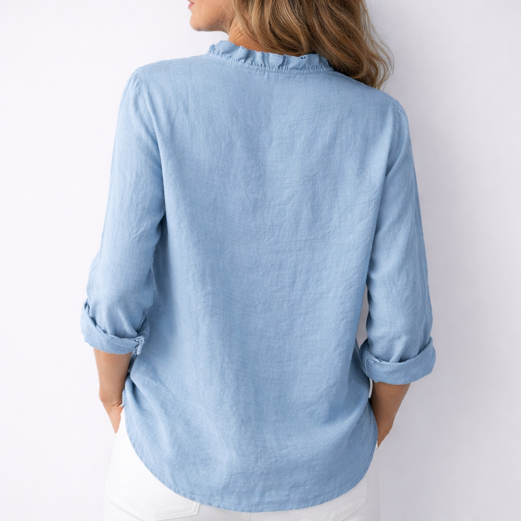 Luisa | Ruffled Linen Blend Shirt