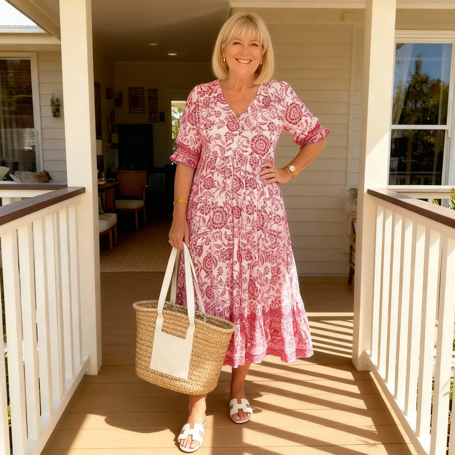 Danna | Floral Dress with V-Neck