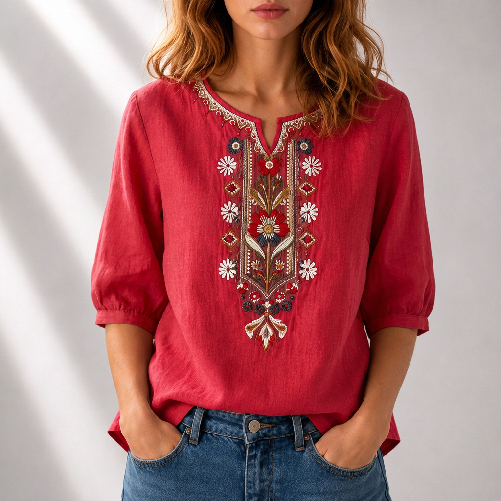 Dalia | Floral Embroidered Blouse
