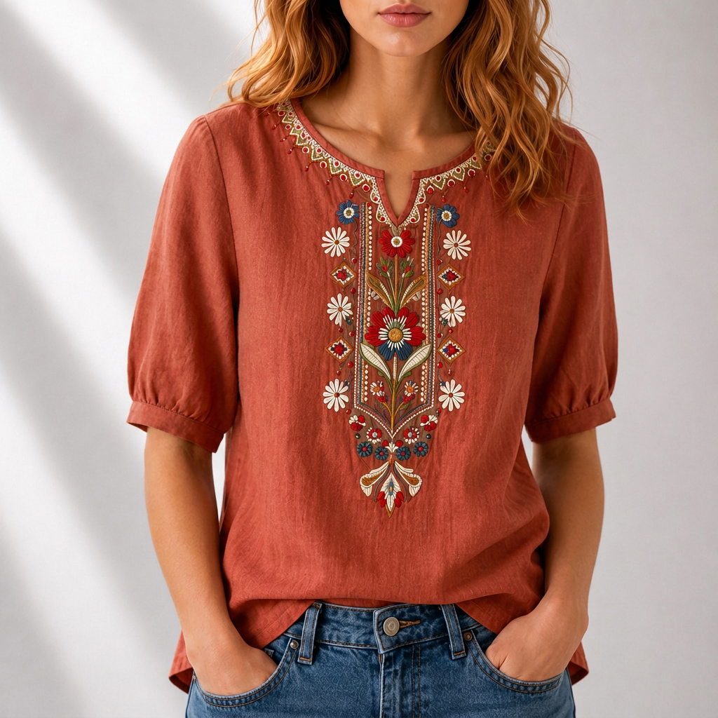 Dalia | Floral Embroidered Blouse