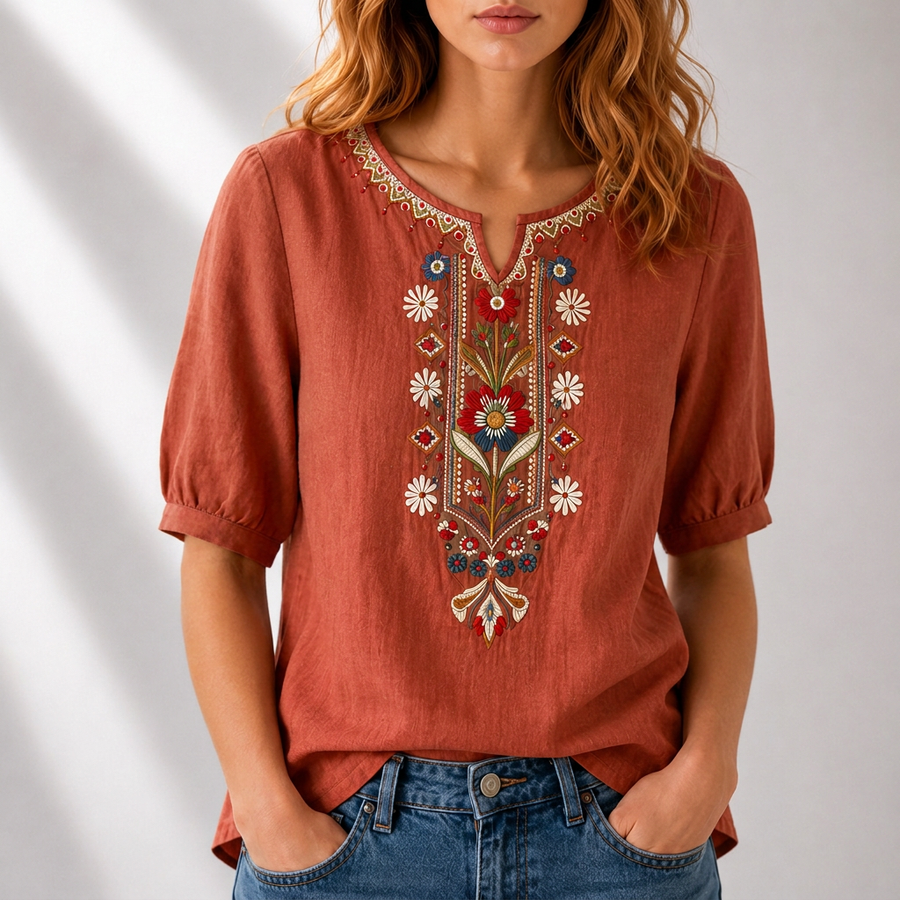 Dalia | Floral Embroidered Blouse