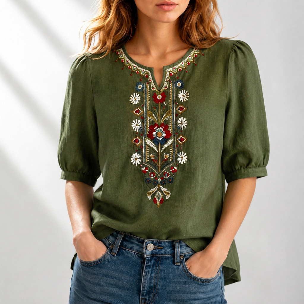 Dalia | Floral Embroidered Blouse