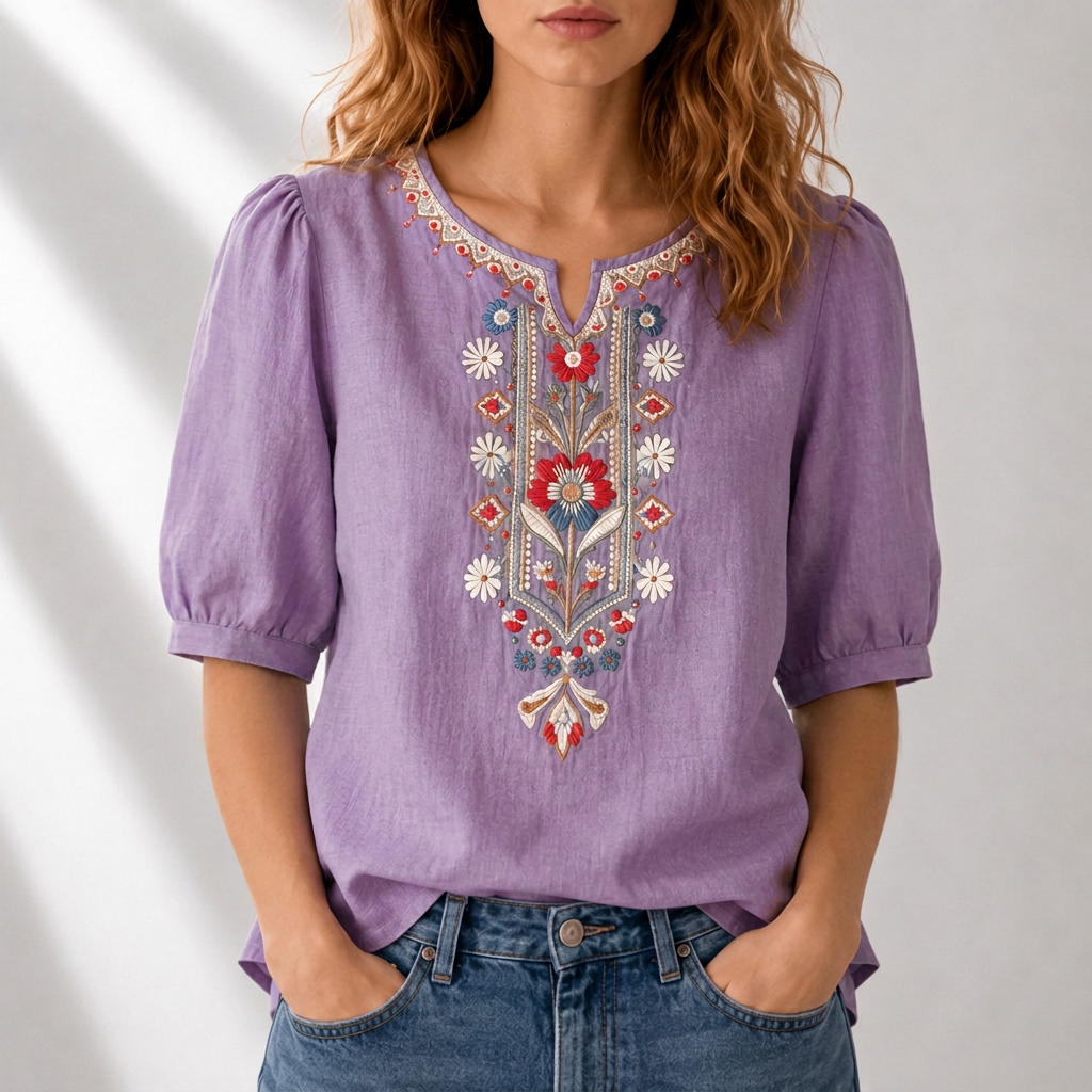 Dalia | Floral Embroidered Blouse
