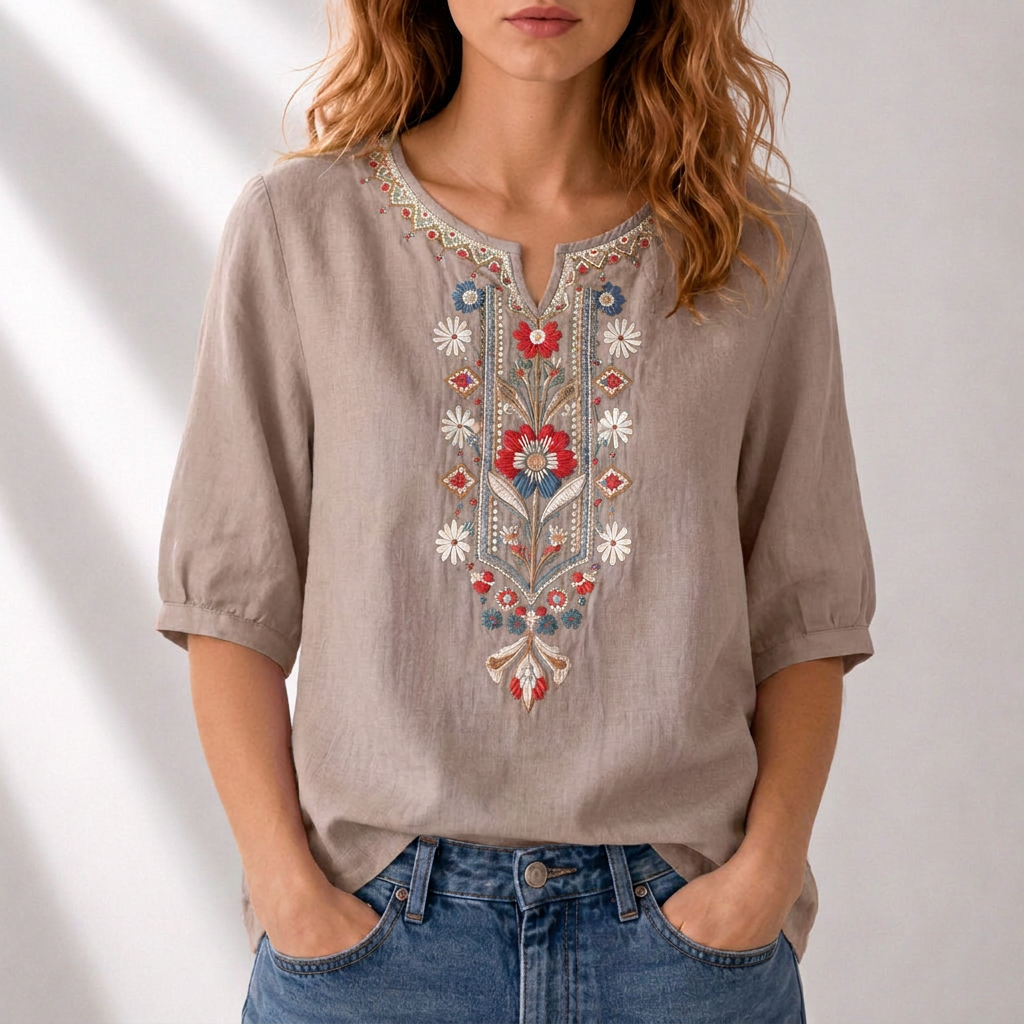 Dalia | Floral Embroidered Blouse