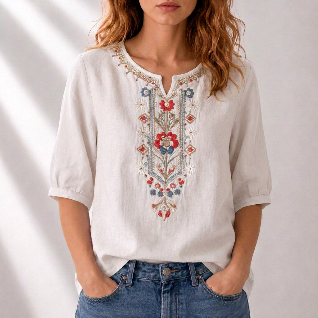 Dalia | Floral Embroidered Blouse
