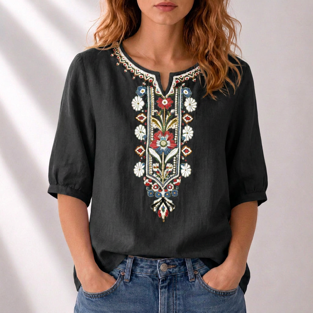 Dalia | Floral Embroidered Blouse