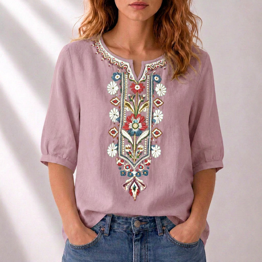 Dalia | Floral Embroidered Blouse