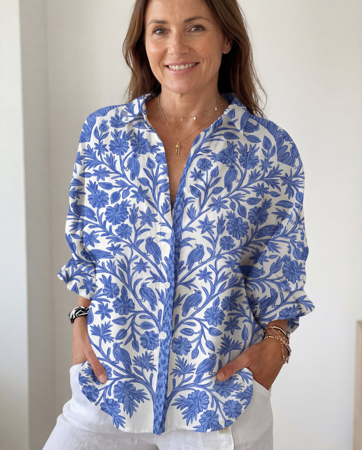Aurora | Blue Garden Blouse