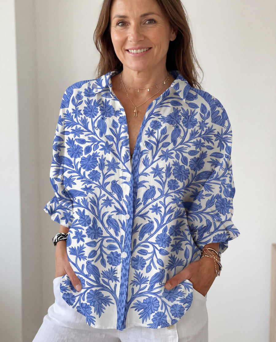 Aurora | Blue Garden Blouse