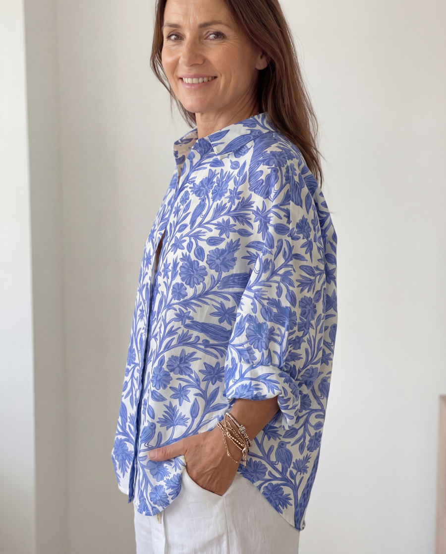 Aurora | Blue Garden Blouse