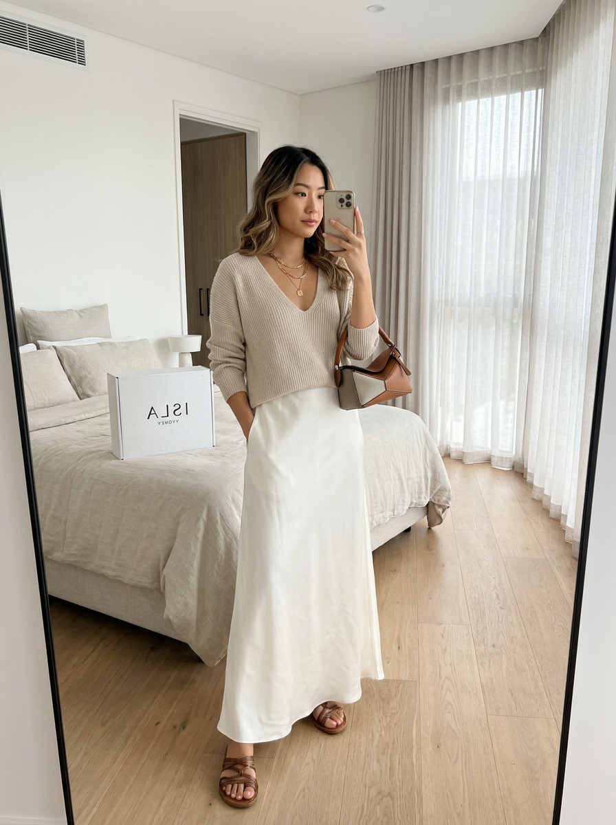 Isolde | Knit & Satin Ensemble