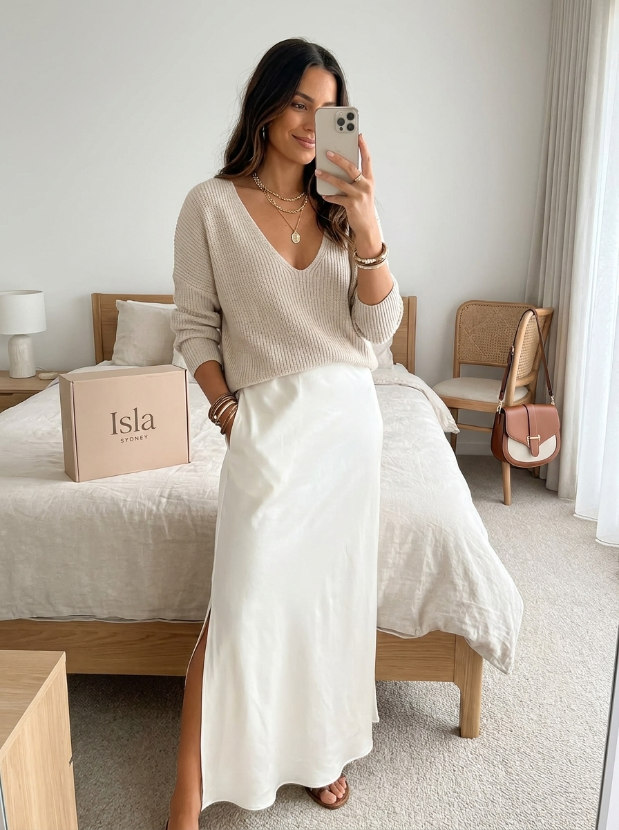 Isolde | Knit & Satin Ensemble