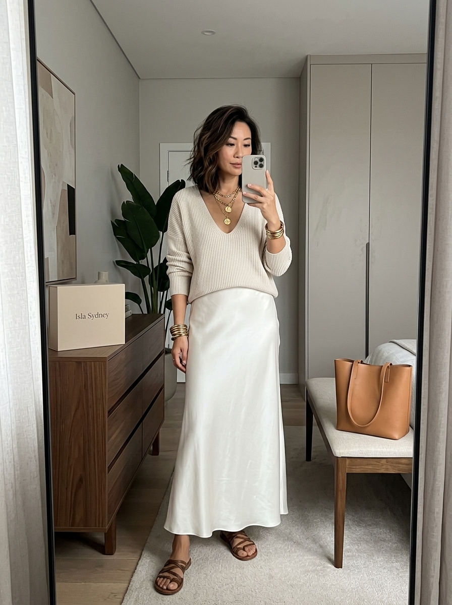 Isolde | Knit & Satin Ensemble