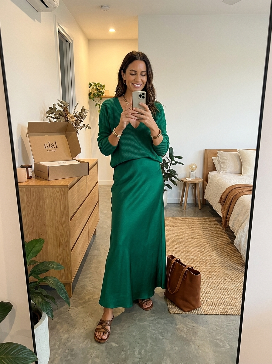Isolde | Knit & Satin Ensemble