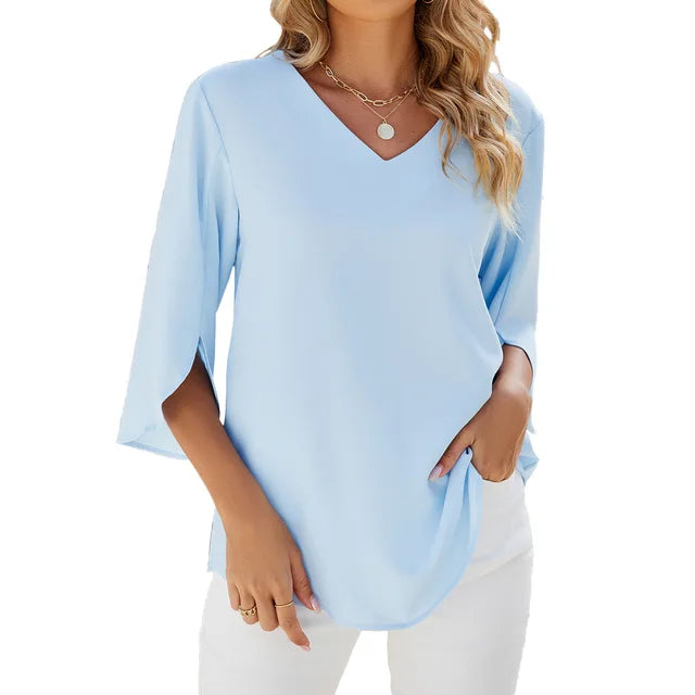 Jadzia | Relaxed V-Neck Blouse