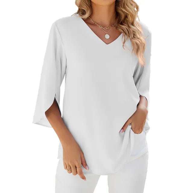 Jadzia | Relaxed V-Neck Blouse