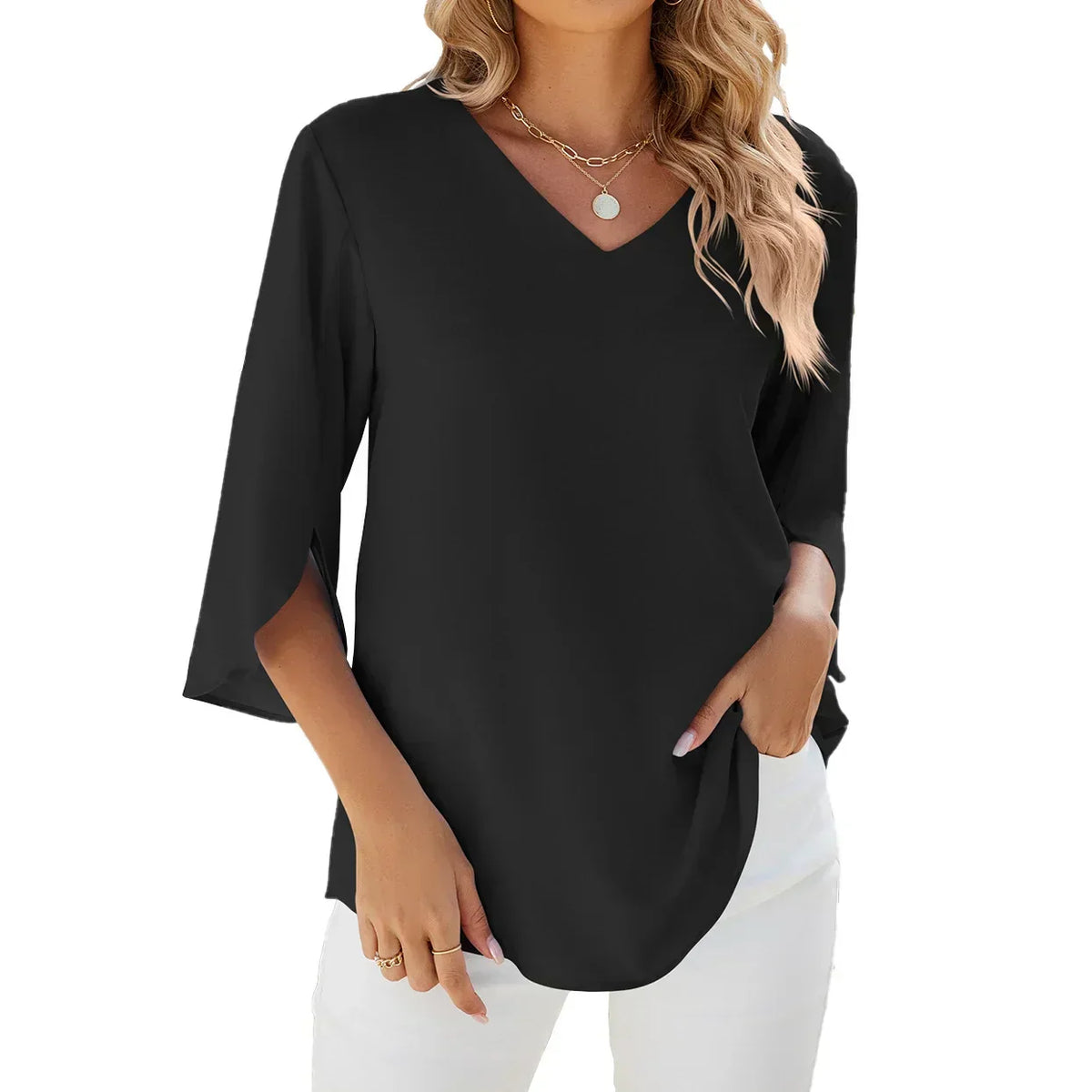 Jadzia | Relaxed V-Neck Blouse