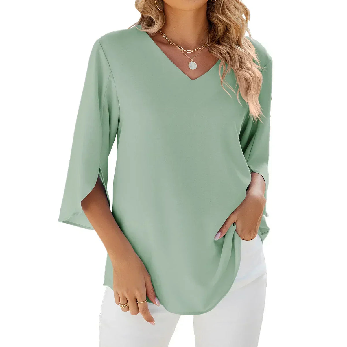 Jadzia | Relaxed V-Neck Blouse