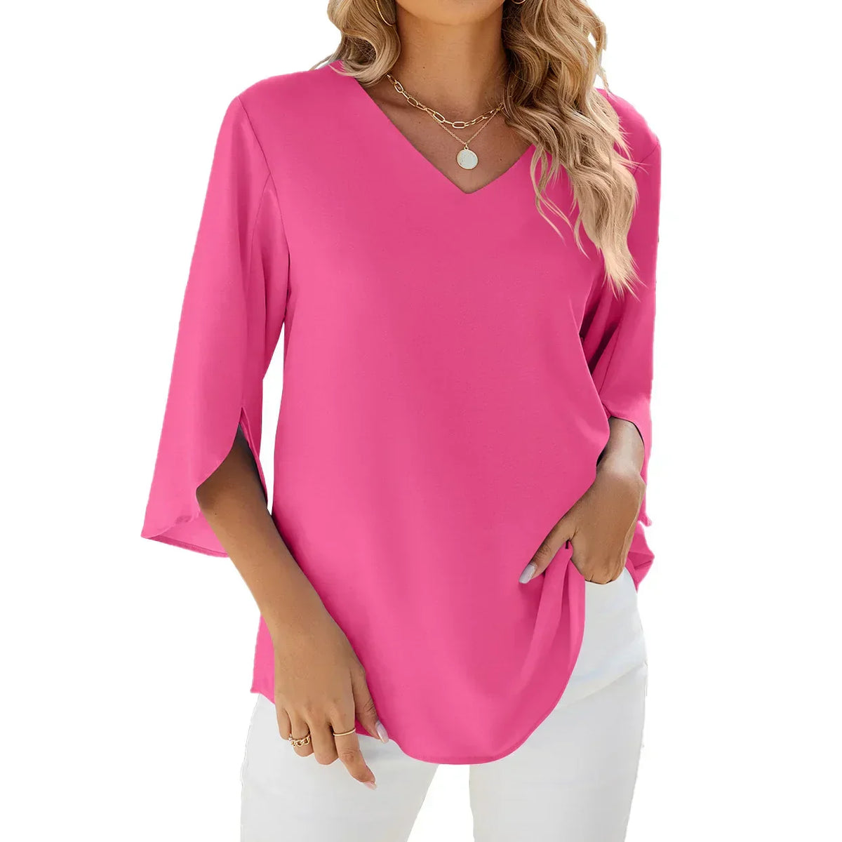 Jadzia | Relaxed V-Neck Blouse