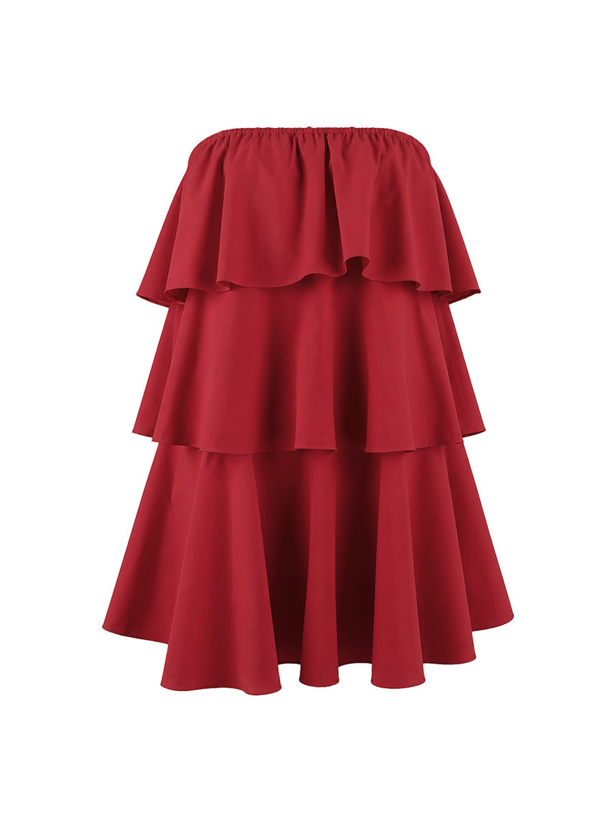 A-Line Ruffle Elastic Relaxed Vest
