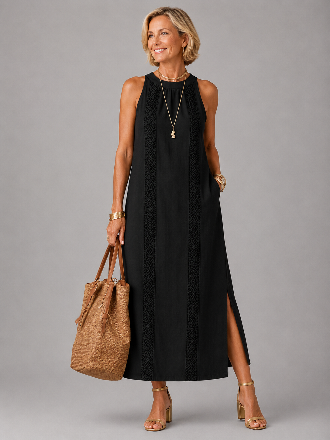 Emberly | Relaxed Embroidered Midi Dress
