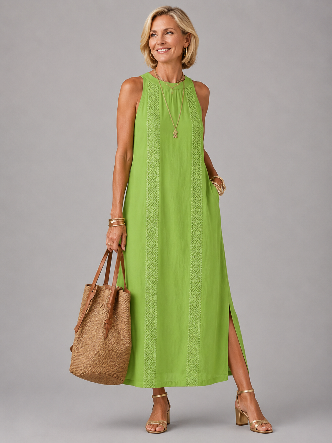 Emberly | Relaxed Embroidered Midi Dress