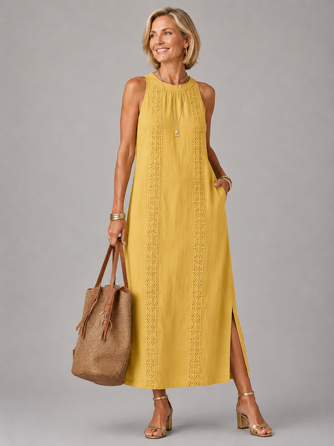 Emberly | Relaxed Embroidered Midi Dress