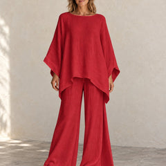 Amelia | Batwing Wide-Leg Set — Red